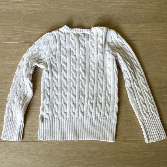 Ralph Lauren Girls Cable Knit Cotton Sweater Crewneck White Size 6X (6-7y) - Picture 5 of 6